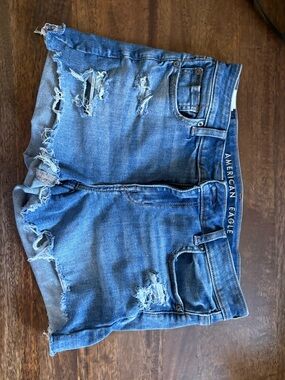 American Eagle Outfitters Distressed Blue Denim Jean Shorts